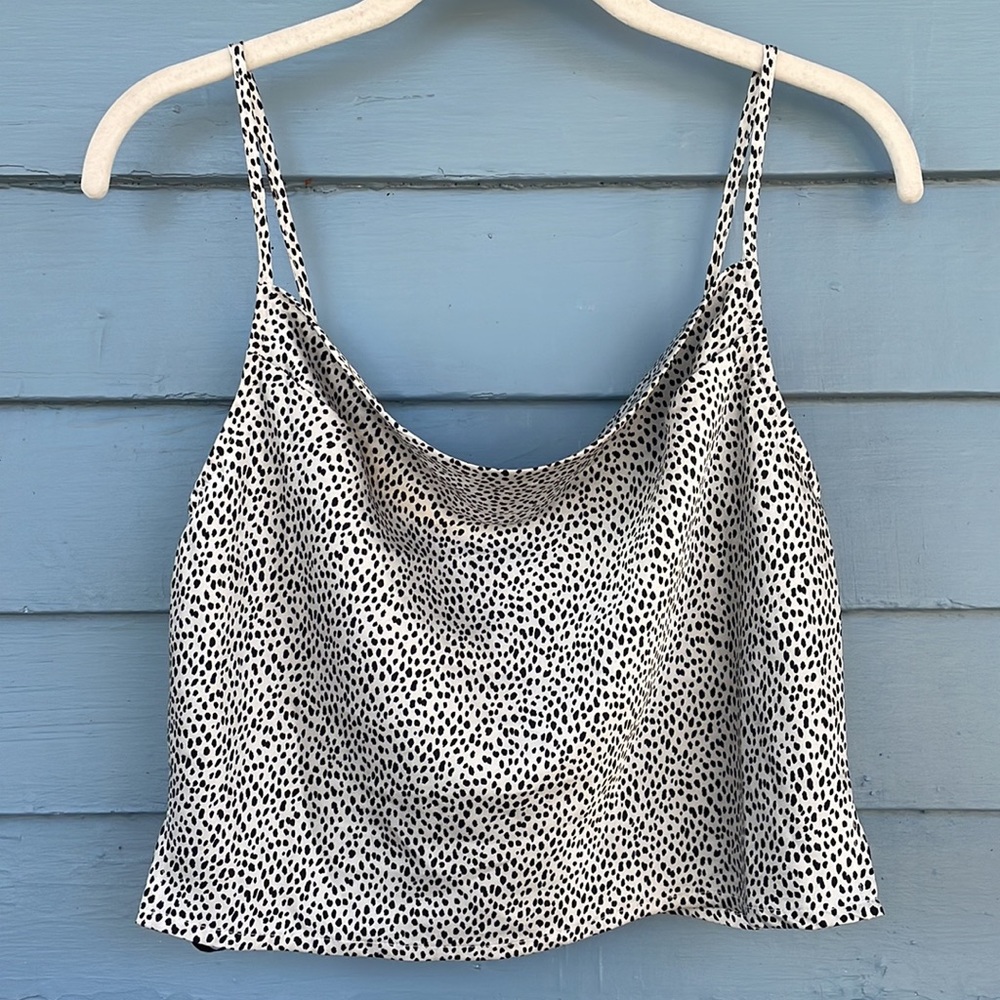 Dalmatian Print Cowl Neck Crop Top